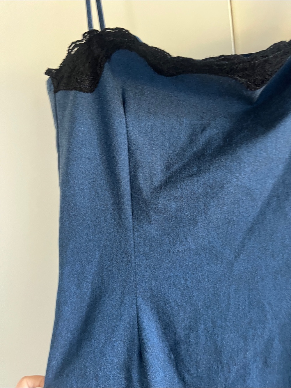 Vintage 90’s Le Chateau Lace Trim Whimsical Blue Dress - Picture 7 of 13